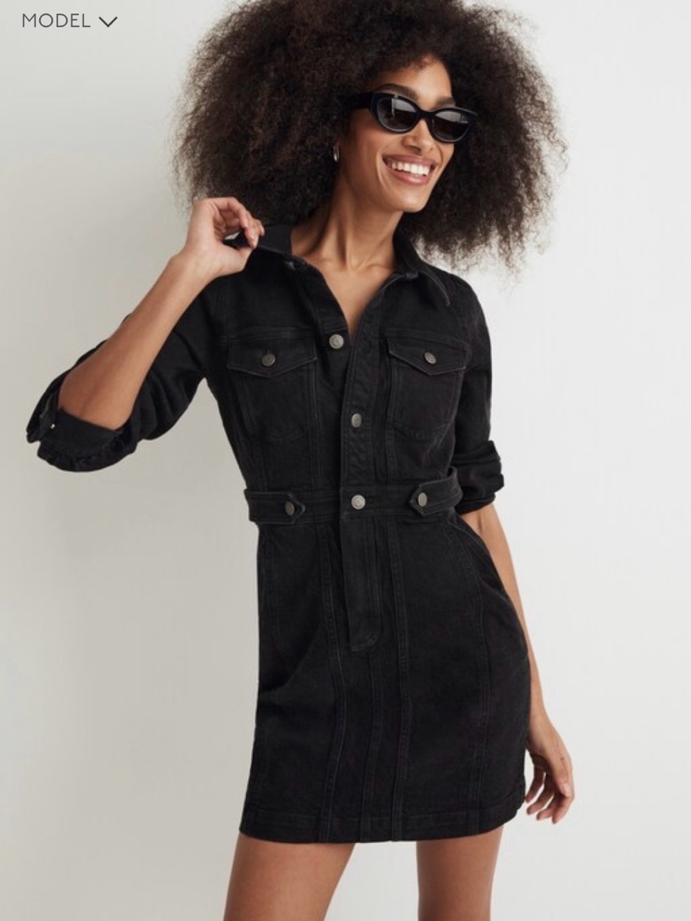 Madewell Denim Seamed Mini Dress size 2